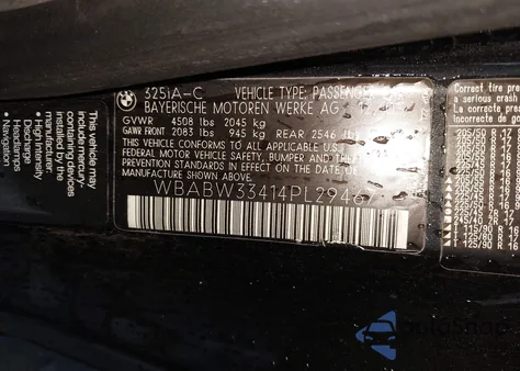 2004 BMW 325Ci from USA, damaged, VIN WBABW33414PL29467